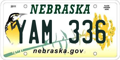 NE license plate YAM336