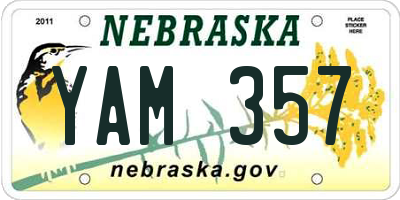 NE license plate YAM357