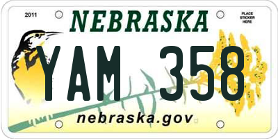 NE license plate YAM358
