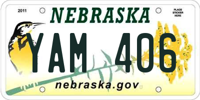 NE license plate YAM406