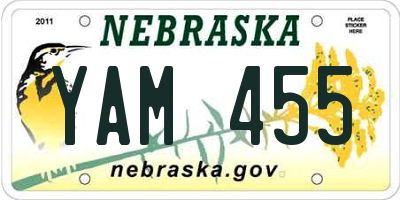 NE license plate YAM455