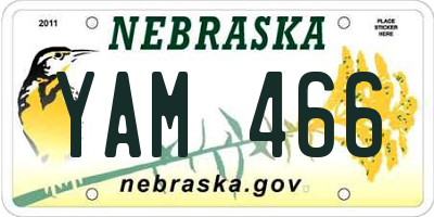 NE license plate YAM466