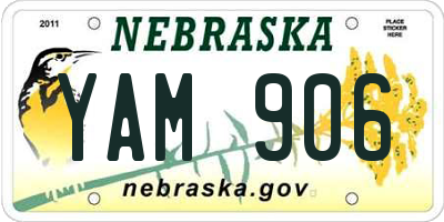 NE license plate YAM906
