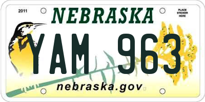 NE license plate YAM963