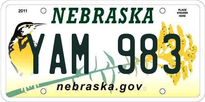 NE license plate YAM983