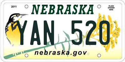 NE license plate YAN520