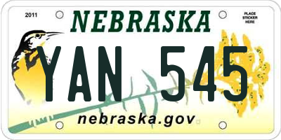 NE license plate YAN545