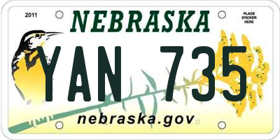 NE license plate YAN735