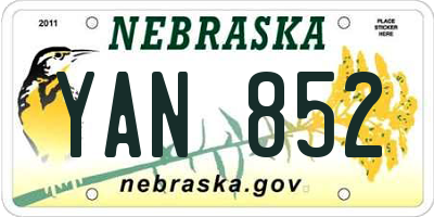 NE license plate YAN852