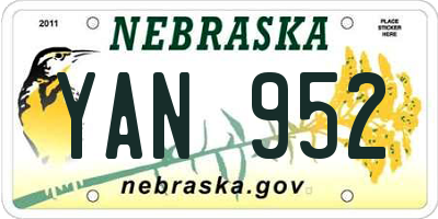 NE license plate YAN952