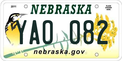 NE license plate YAO082