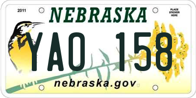 NE license plate YAO158