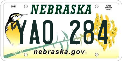 NE license plate YAO284
