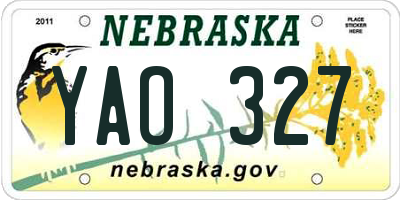 NE license plate YAO327