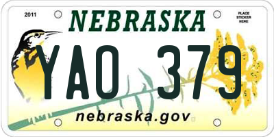 NE license plate YAO379