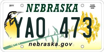 NE license plate YAO473