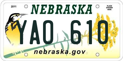 NE license plate YAO610