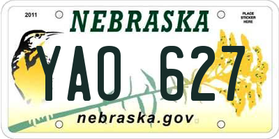 NE license plate YAO627