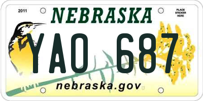NE license plate YAO687