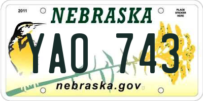 NE license plate YAO743