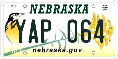 NE license plate YAP064
