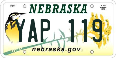 NE license plate YAP119