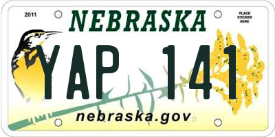 NE license plate YAP141