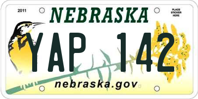NE license plate YAP142