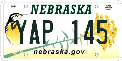 NE license plate YAP145
