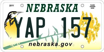 NE license plate YAP157