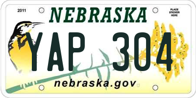 NE license plate YAP304