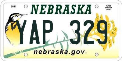 NE license plate YAP329