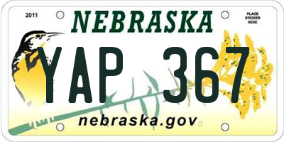 NE license plate YAP367