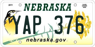 NE license plate YAP376