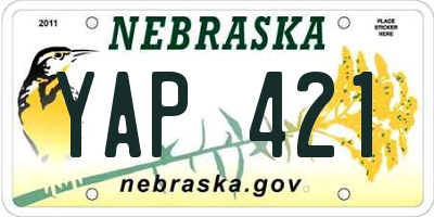 NE license plate YAP421