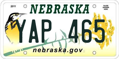 NE license plate YAP465