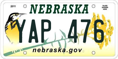 NE license plate YAP476