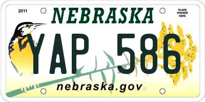 NE license plate YAP586