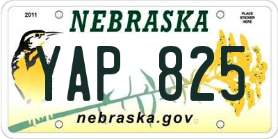 NE license plate YAP825