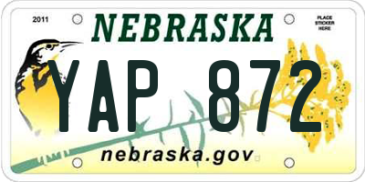 NE license plate YAP872