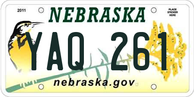 NE license plate YAQ261