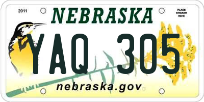 NE license plate YAQ305