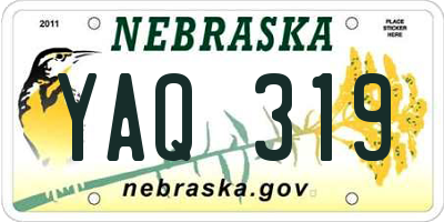 NE license plate YAQ319