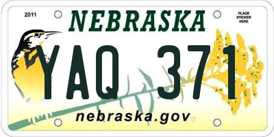 NE license plate YAQ371