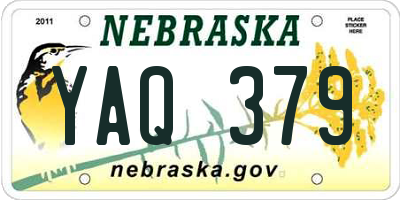NE license plate YAQ379