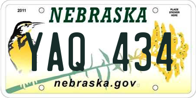 NE license plate YAQ434