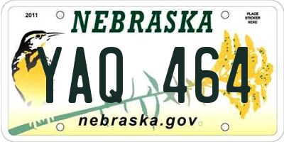 NE license plate YAQ464