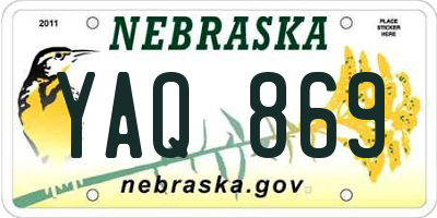 NE license plate YAQ869