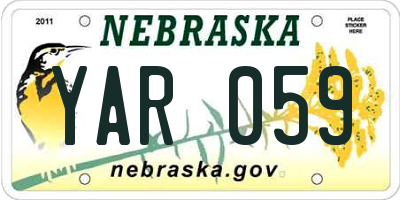NE license plate YAR059