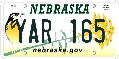 NE license plate YAR165